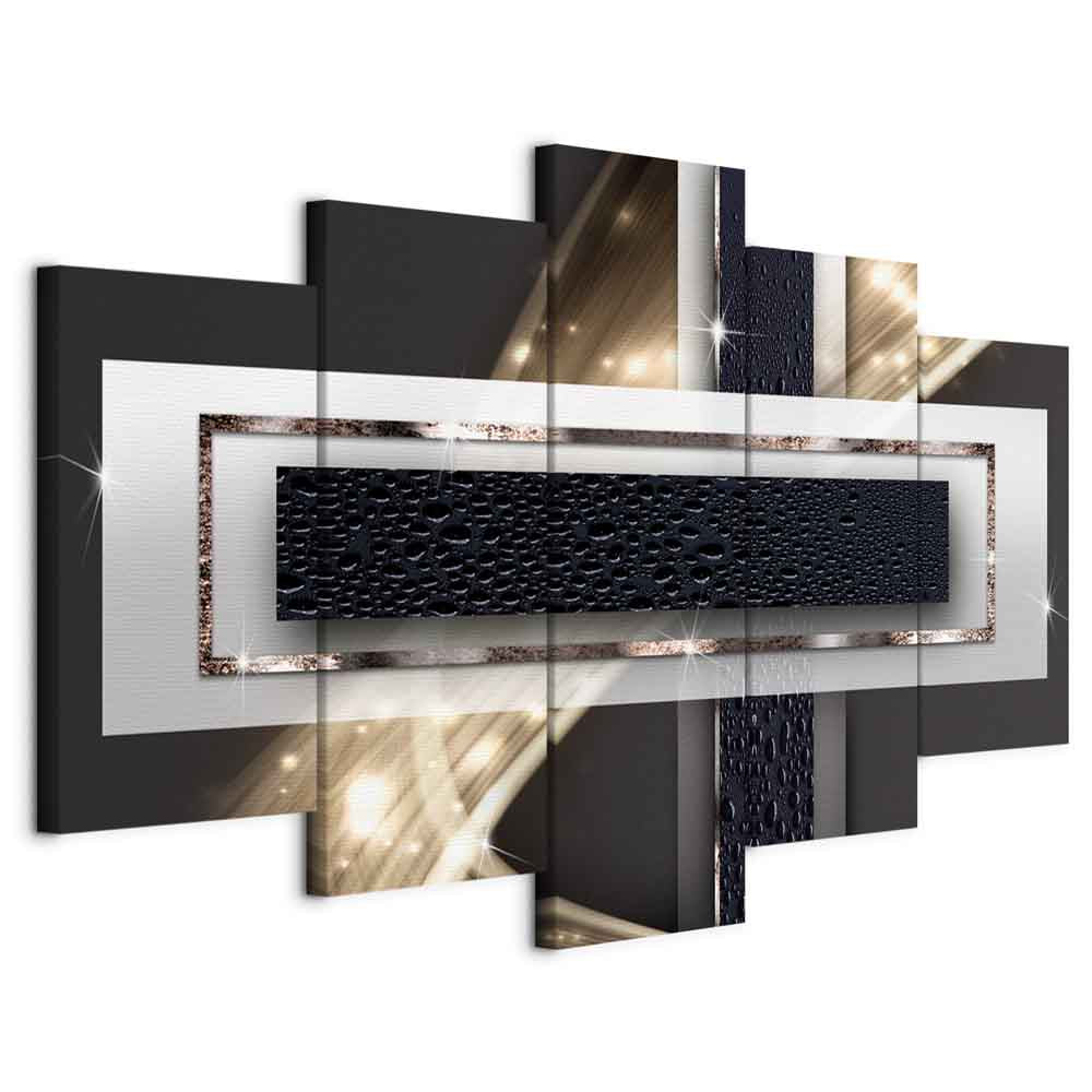 Night Storm Abstract Geometric Canvas Print