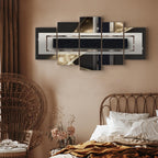 Night Storm Abstract Geometric Canvas Print