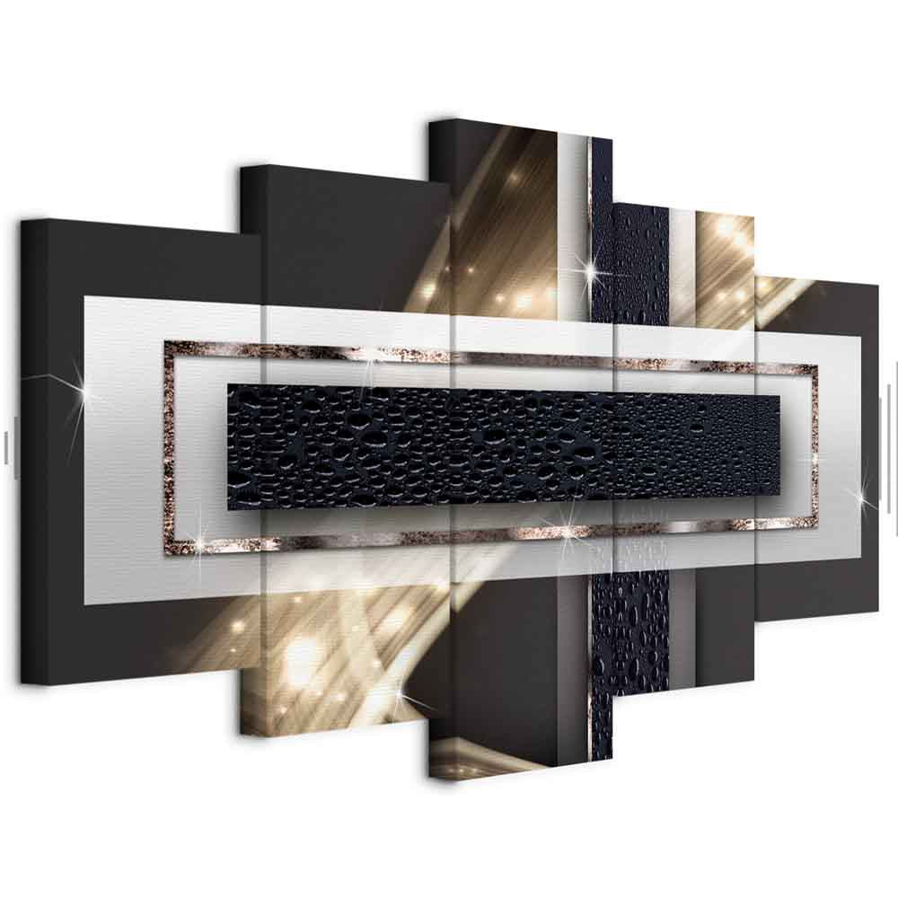 Night Storm Abstract Geometric Canvas Print