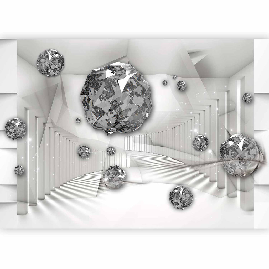 3D Diamond Corridor Geometric Wall Mural