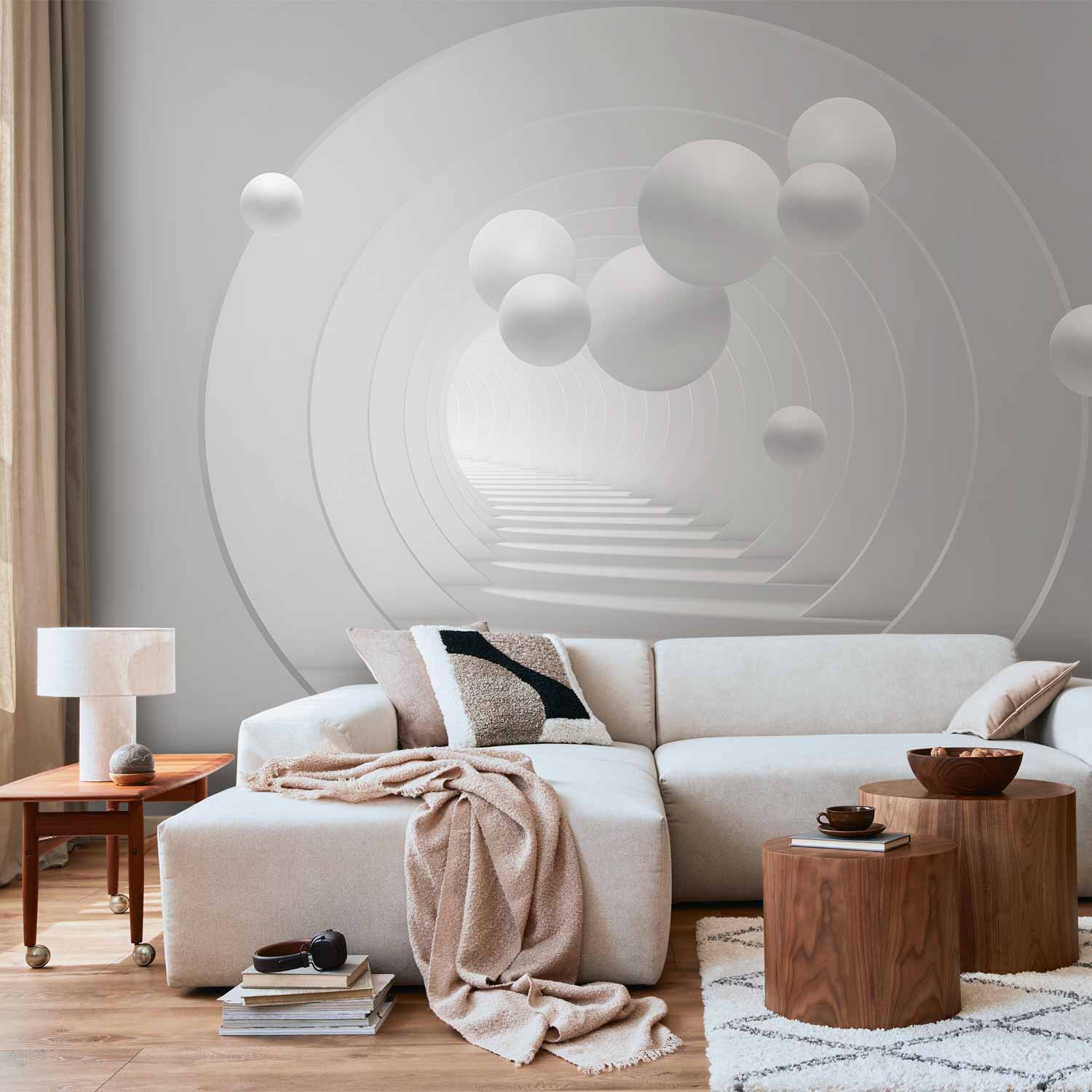 Abstract 3D Tunnel Wall Mural