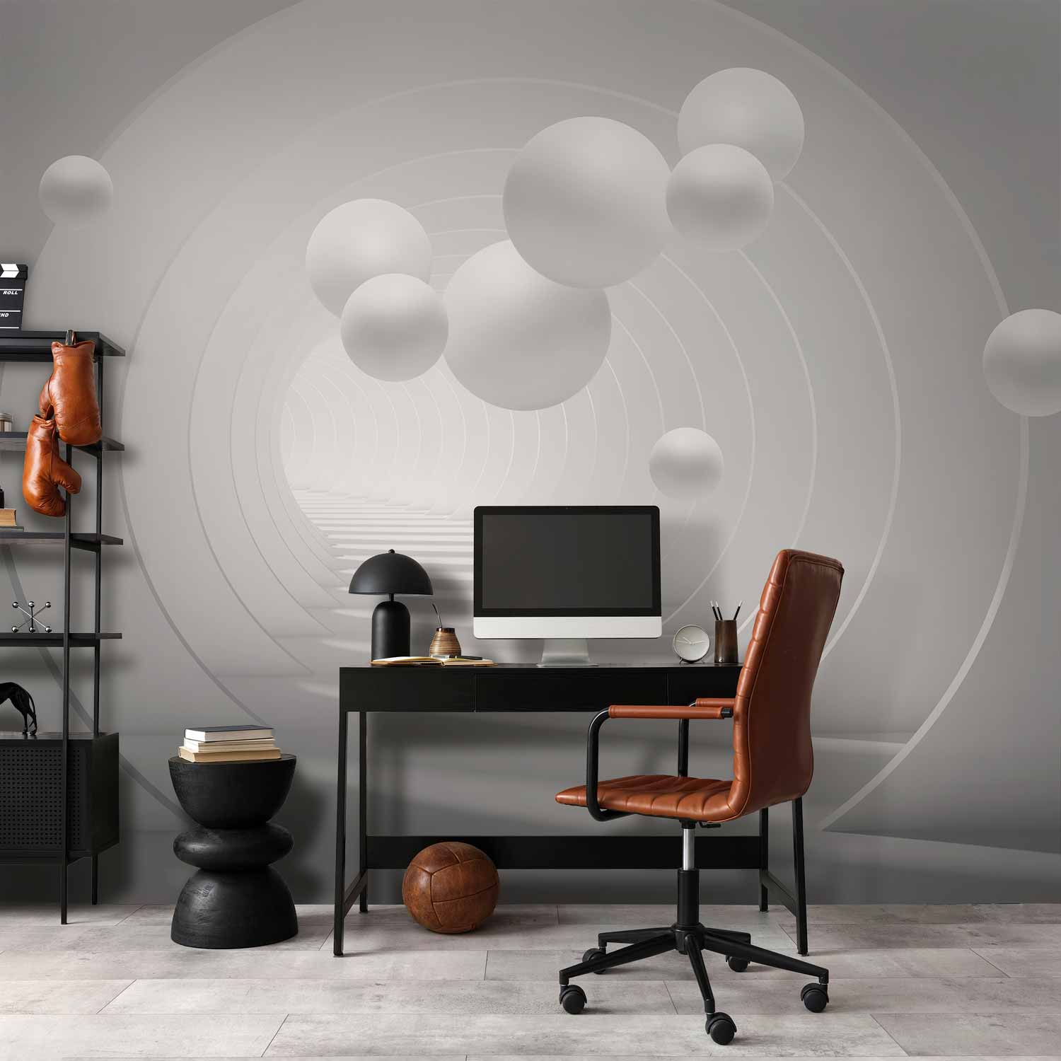 Abstract 3D Tunnel Wall Mural