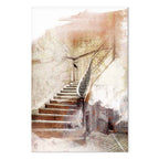 Vintage Wooden Staircase Architecture Canvas Print
