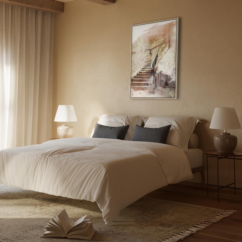 Vintage Wooden Staircase Architecture Canvas Print