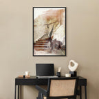 Vintage Wooden Staircase Architecture Canvas Print