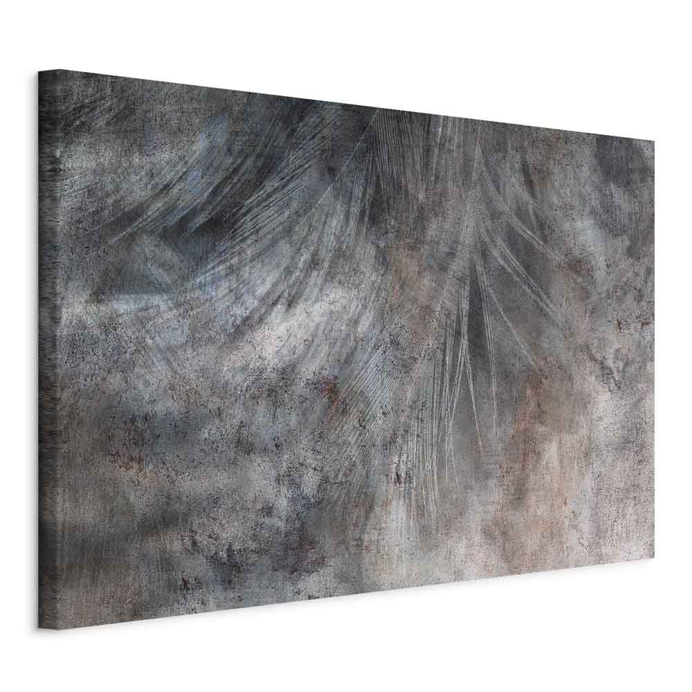Grey Feather Abstract Texture Canvas Print