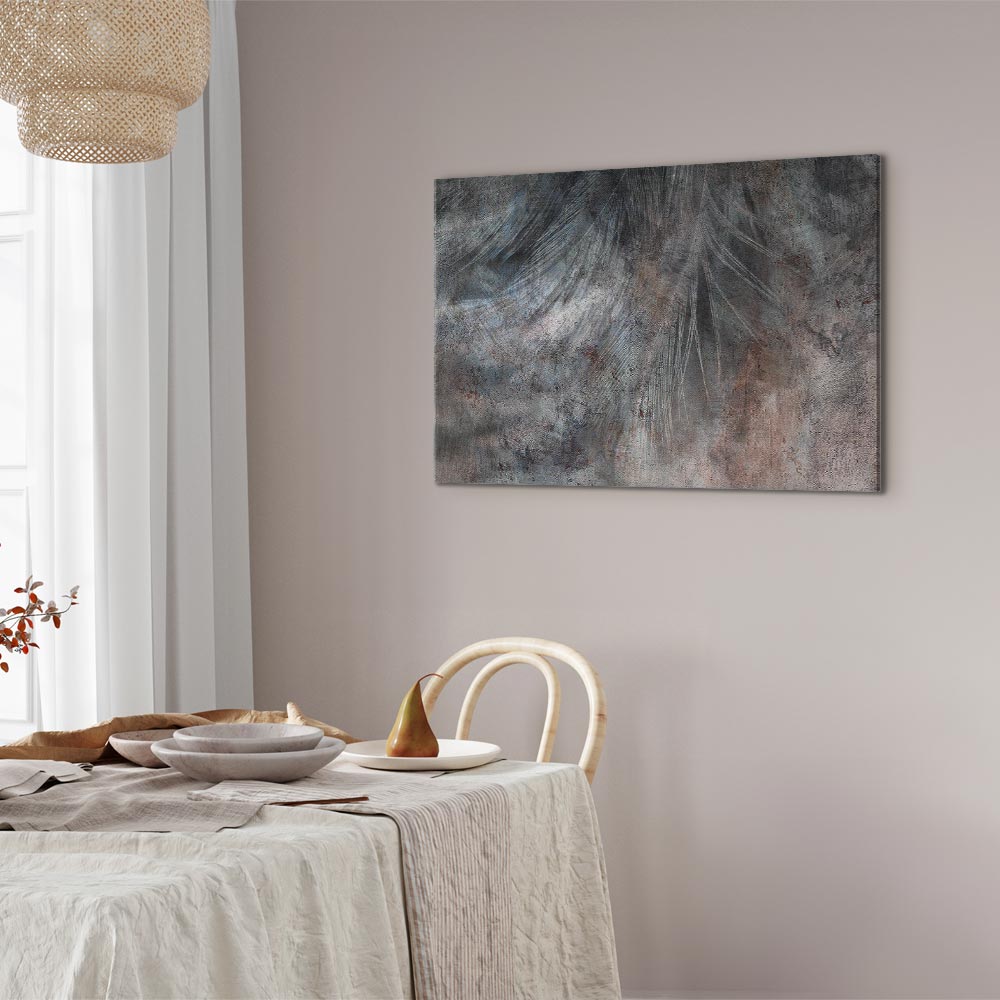 Grey Feather Abstract Texture Canvas Print