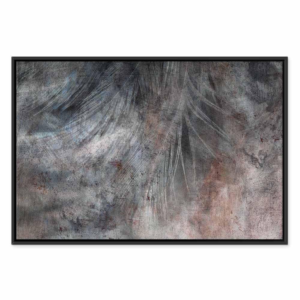 Grey Feather Abstract Texture Canvas Print