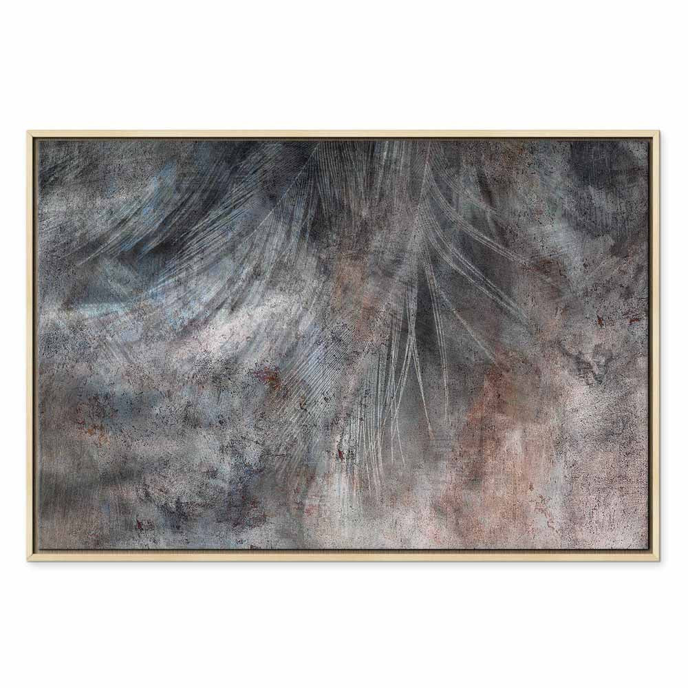 Grey Feather Abstract Texture Canvas Print