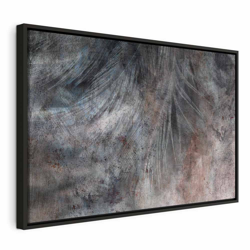 Grey Feather Abstract Texture Canvas Print