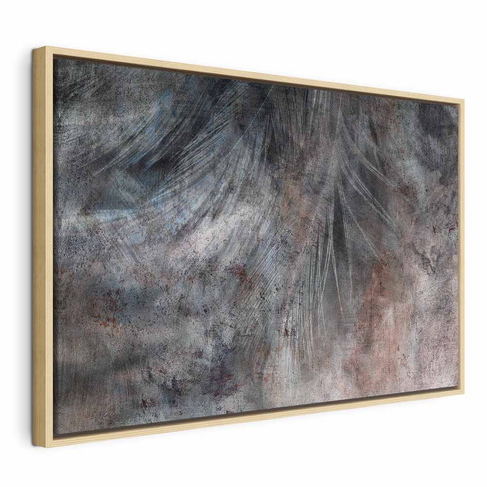 Grey Feather Abstract Texture Canvas Print
