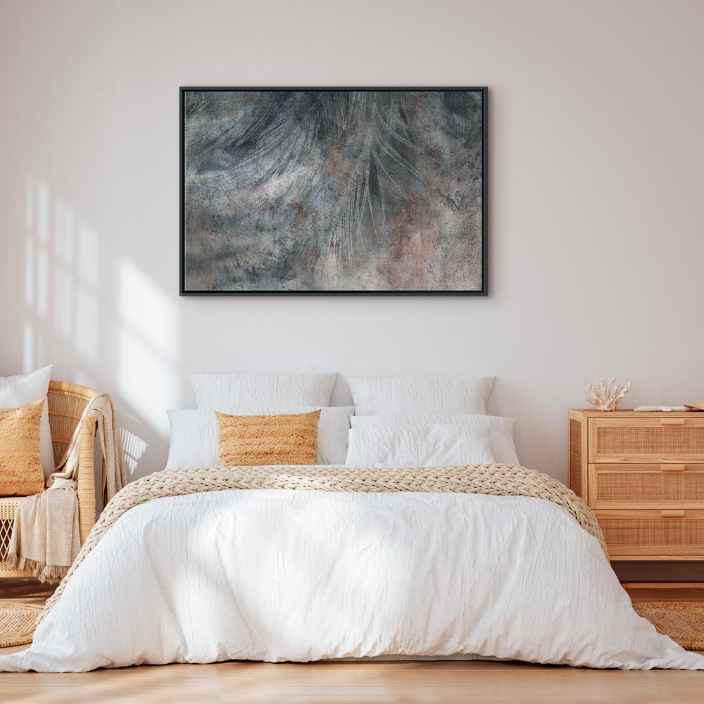 Grey Feather Abstract Texture Canvas Print