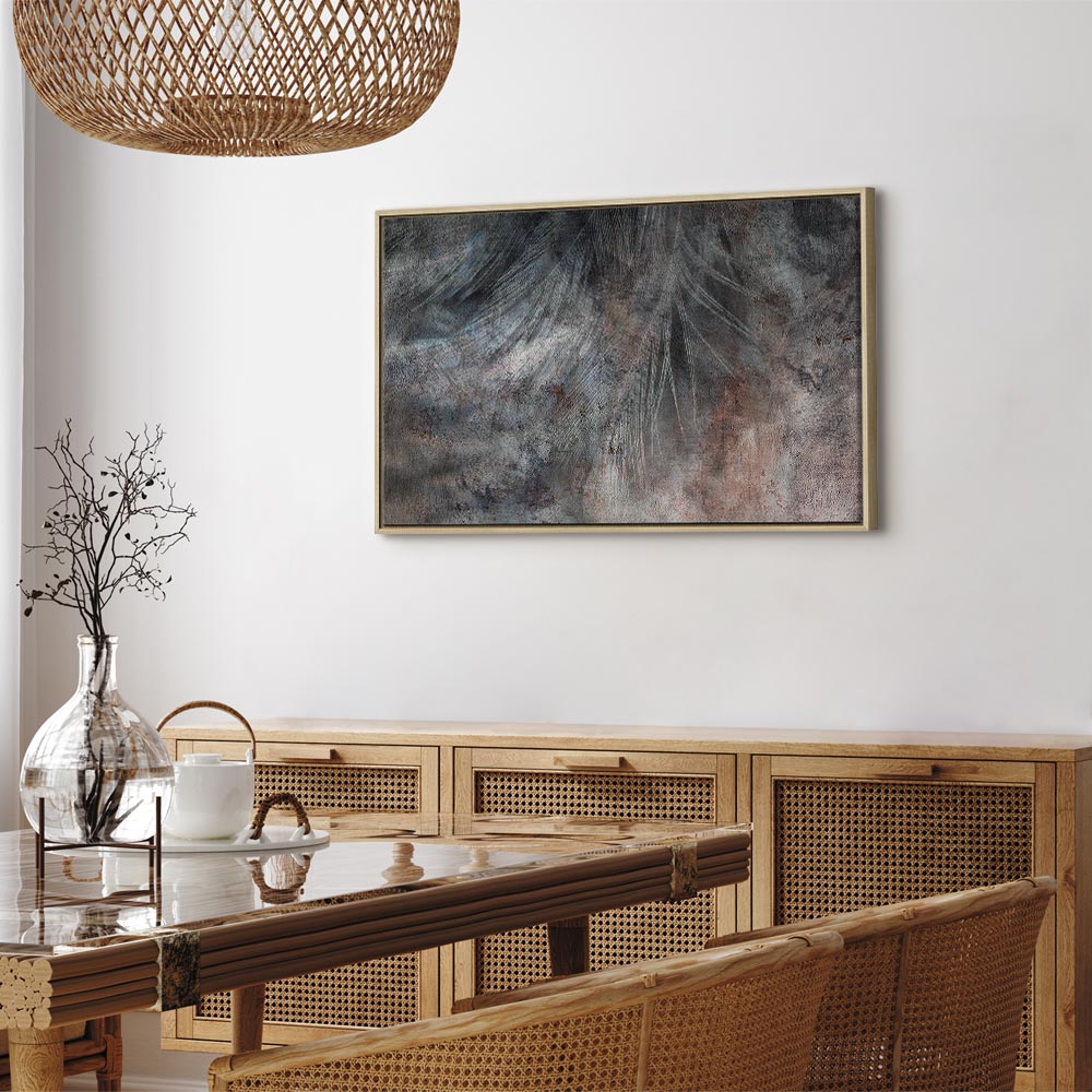 Grey Feather Abstract Texture Canvas Print