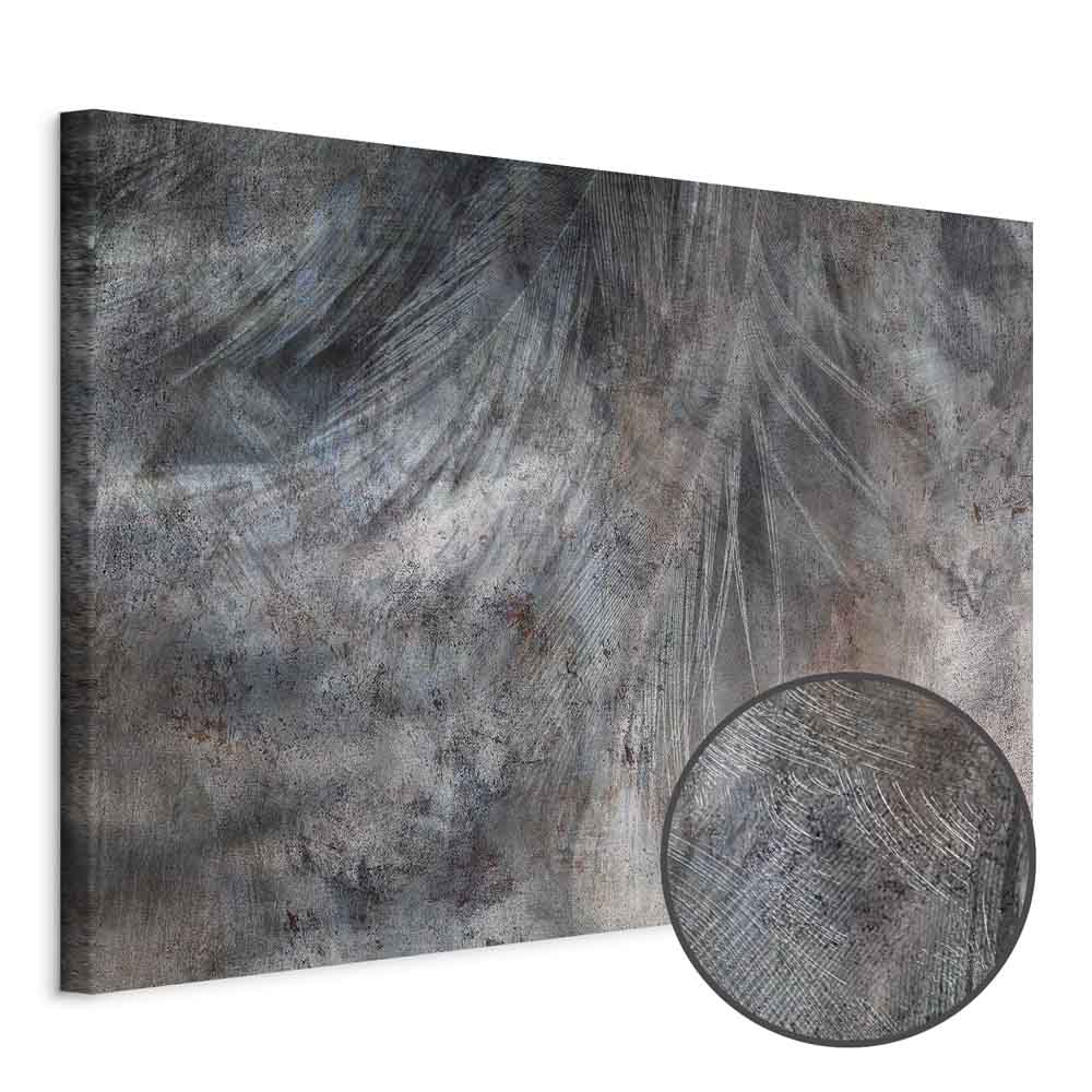 Grey Feather Abstract Texture Canvas Print