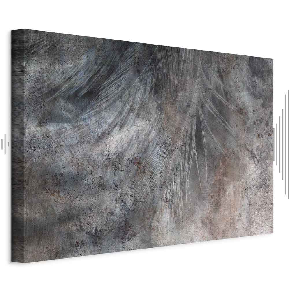Grey Feather Abstract Texture Canvas Print