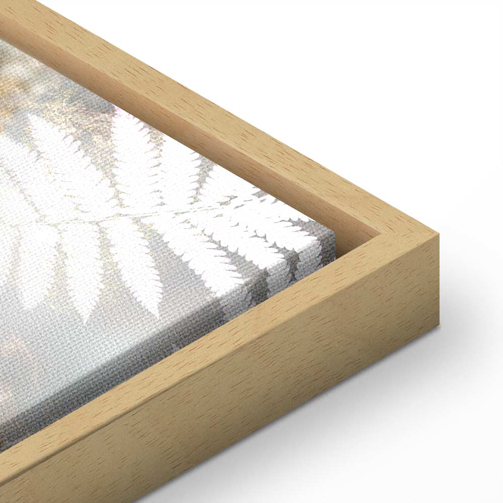 Turquoise Tropical Leaves Contemporary Canvas Print