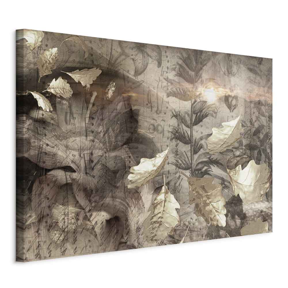 Autumn Leaves Twilight Retro Canvas Print