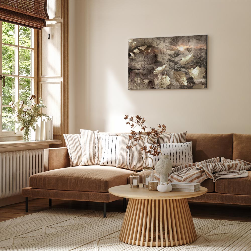 Autumn Leaves Twilight Retro Canvas Print