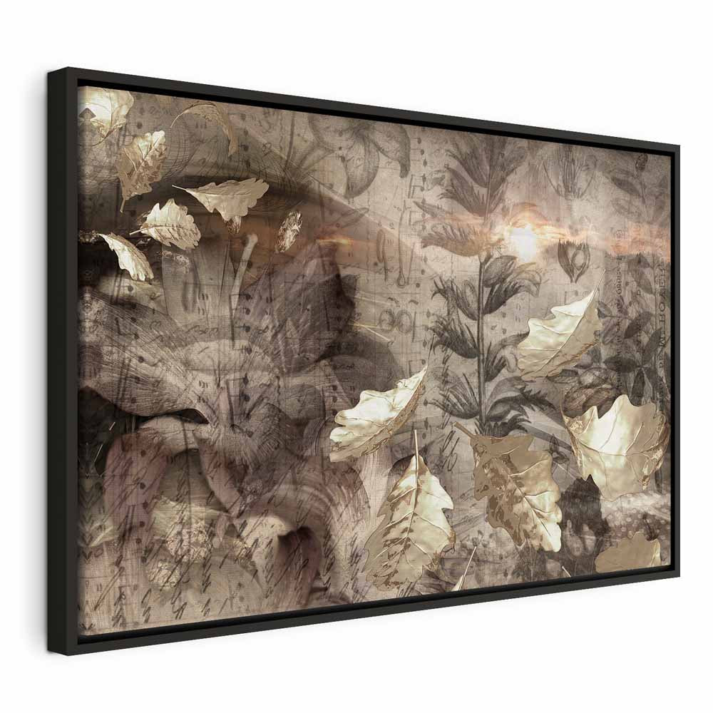 Autumn Leaves Twilight Retro Canvas Print