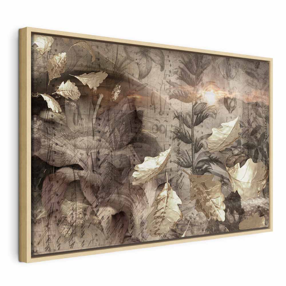 Autumn Leaves Twilight Retro Canvas Print