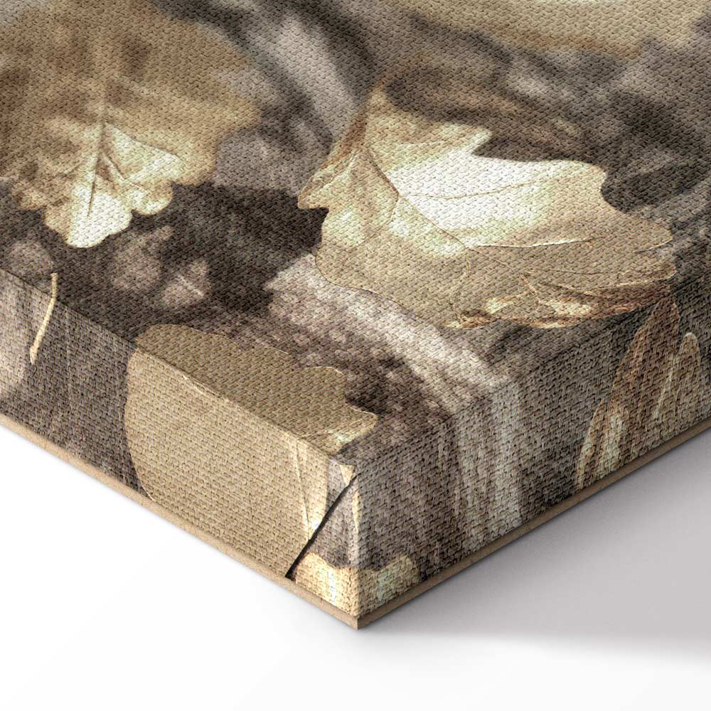 Autumn Leaves Twilight Retro Canvas Print