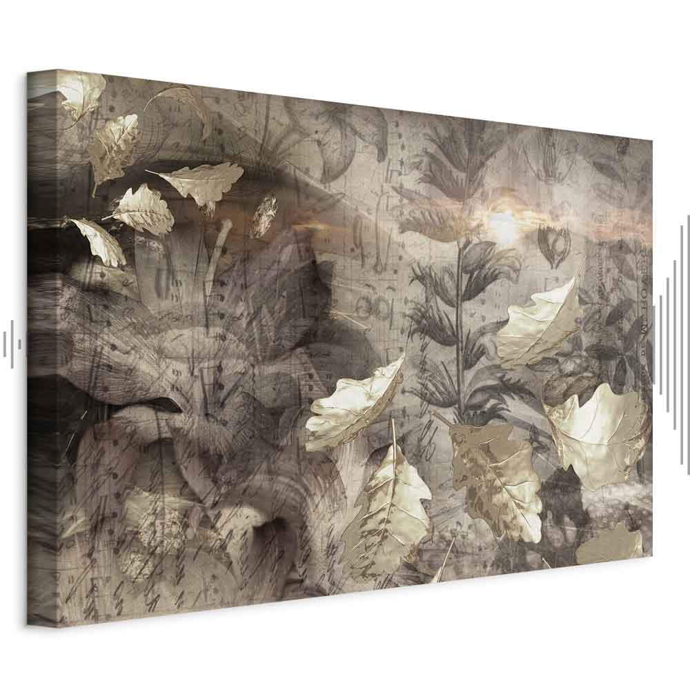 Autumn Leaves Twilight Retro Canvas Print