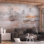 Abstract Wall Mural with Faces