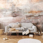 Abstract Wall Mural with Faces