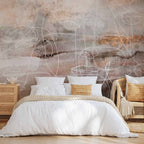 Abstract Line Art Faces Wall Mural