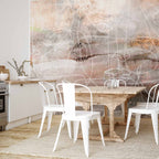 Abstract Line Art Faces Wall Mural