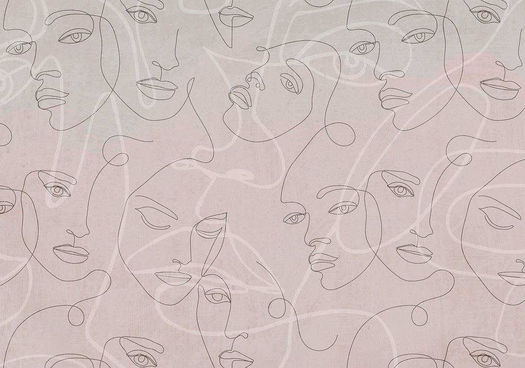 Thousands of Faces Abstract Wall Mural