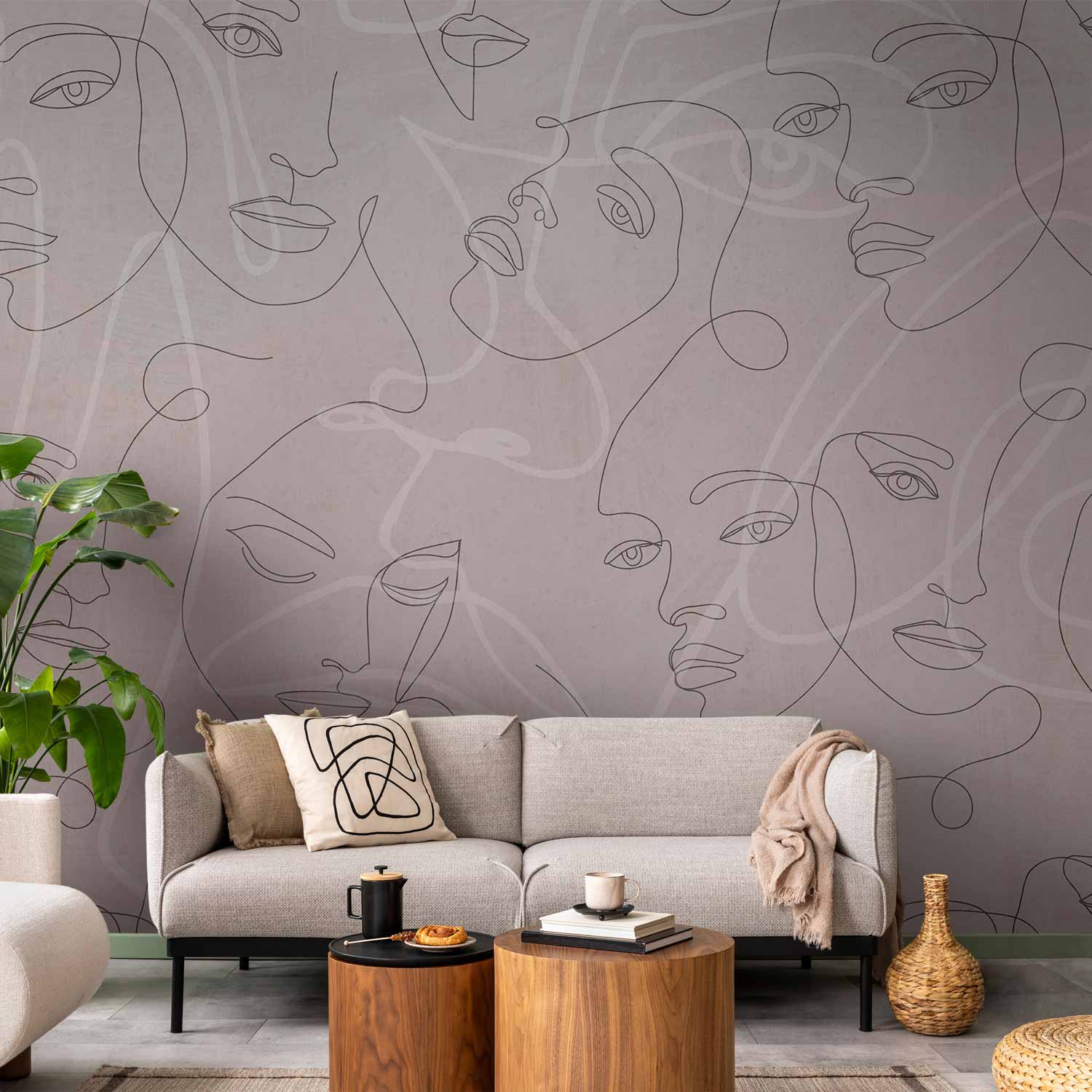 Thousands of Faces Abstract Wall Mural