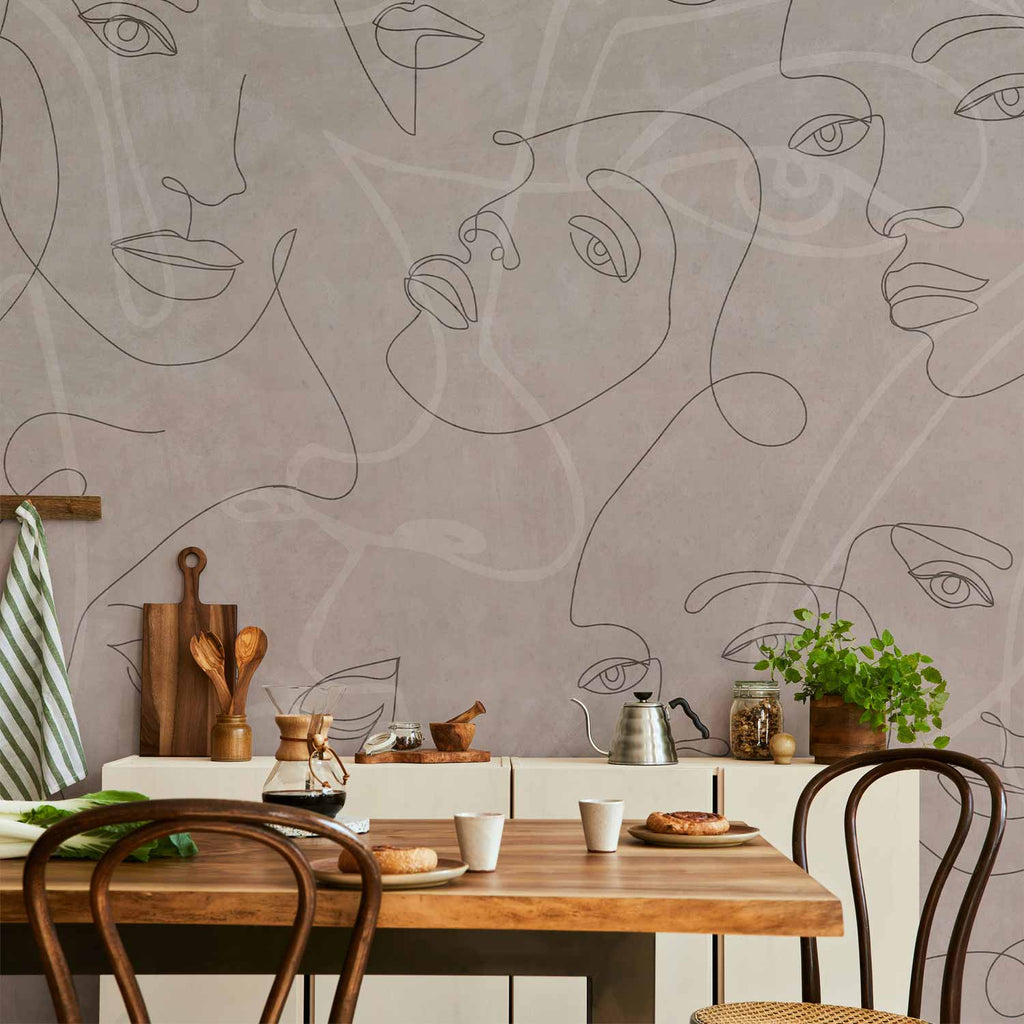 Thousands of Faces Abstract Wall Mural