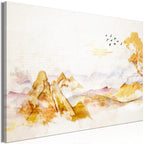 Stylish Canvas Print Featuring Golden Mountains