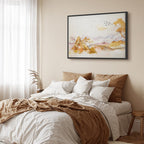 Golden Mountains Abstract Canvas Print