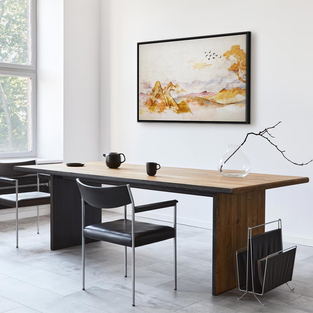 Golden Mountains Abstract Canvas Print