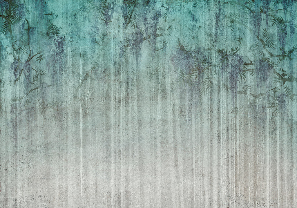 Stylish Abstract Wall Murals with Turquoise Shades