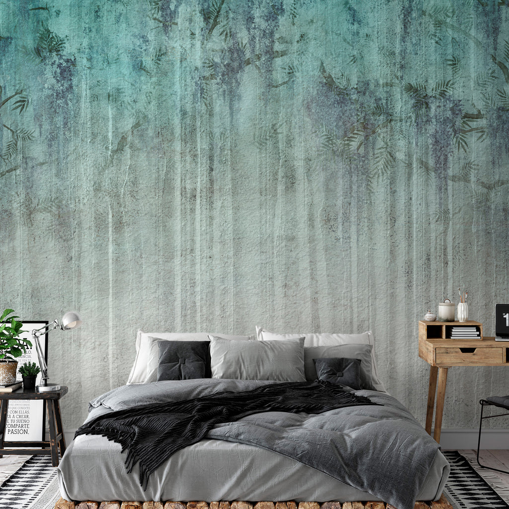 Stylish Abstract Wall Murals with Turquoise Shades
