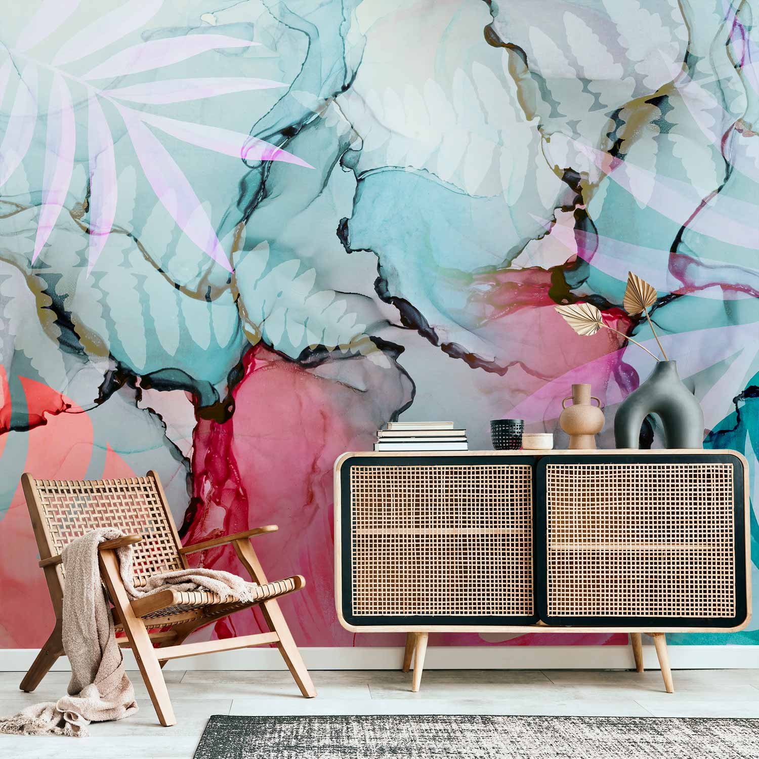 Abstract Finesse Wall Mural with Vibrant Colors