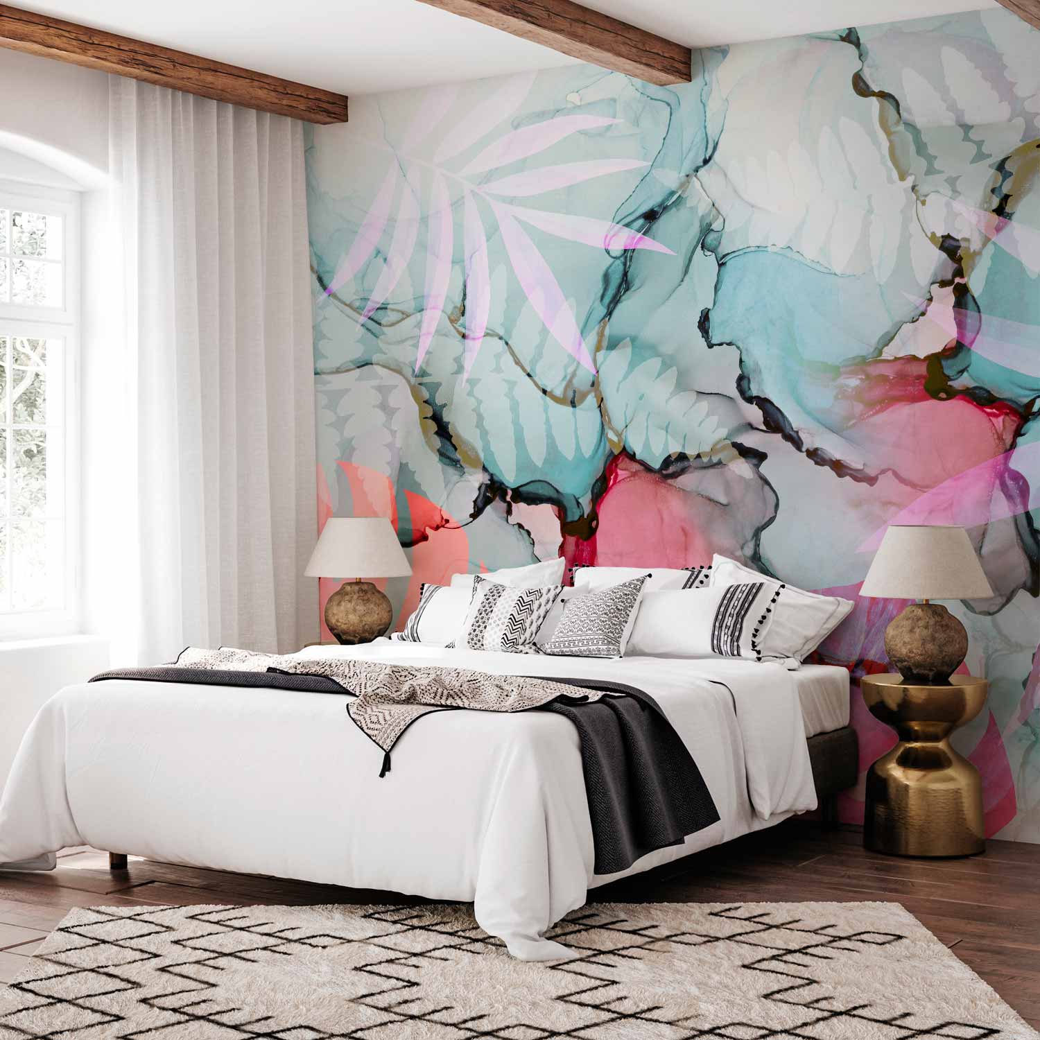 Abstract Color Stain Contemporary Wall Mural