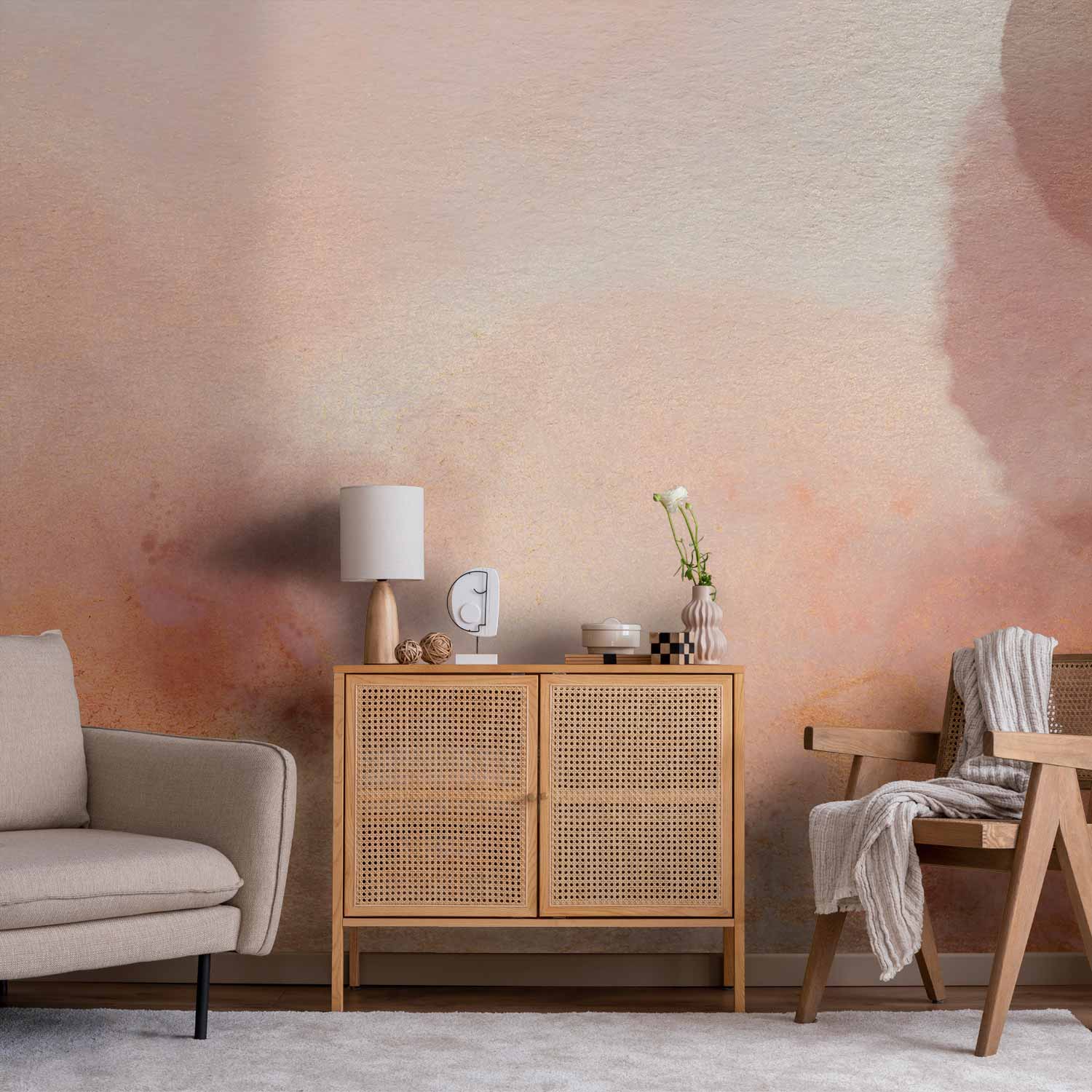 Pink Cloud Abstract Wall Mural