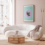 Metallic Abstract Sculpture Mint Poster