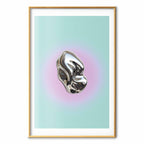 Metallic Abstract Sculpture Mint Poster