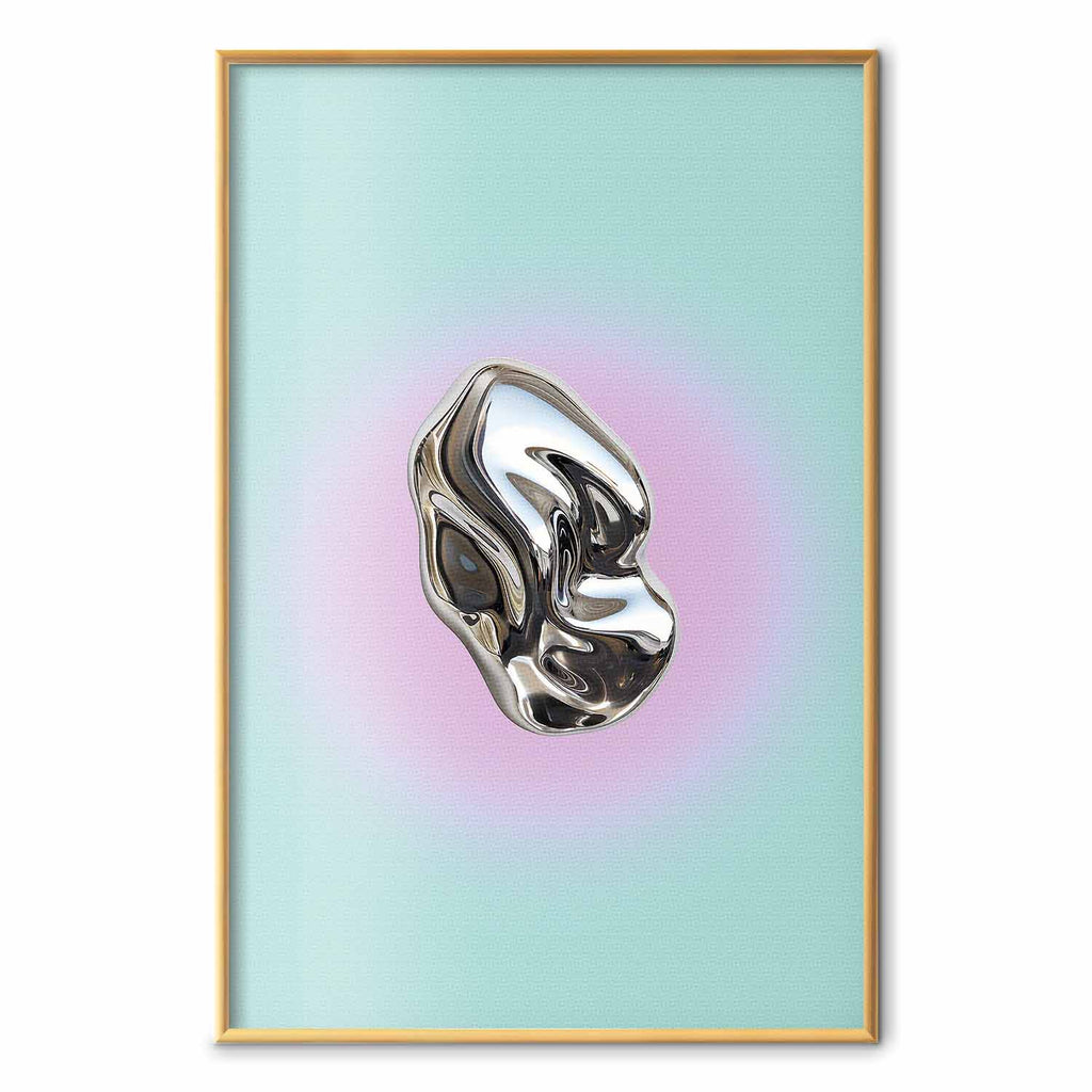 Metallic Abstract Sculpture Mint Poster