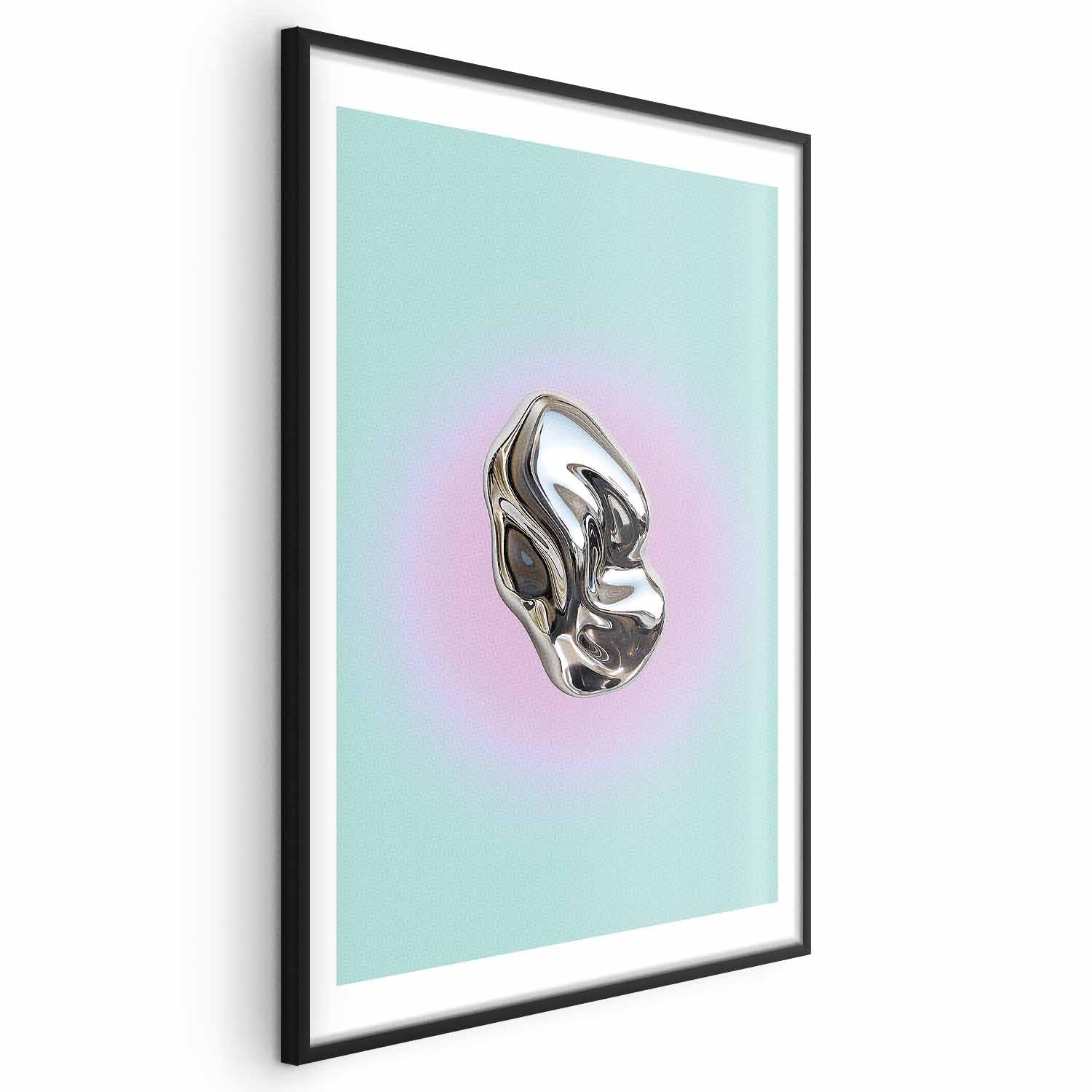 Metallic Abstract Sculpture Mint Poster