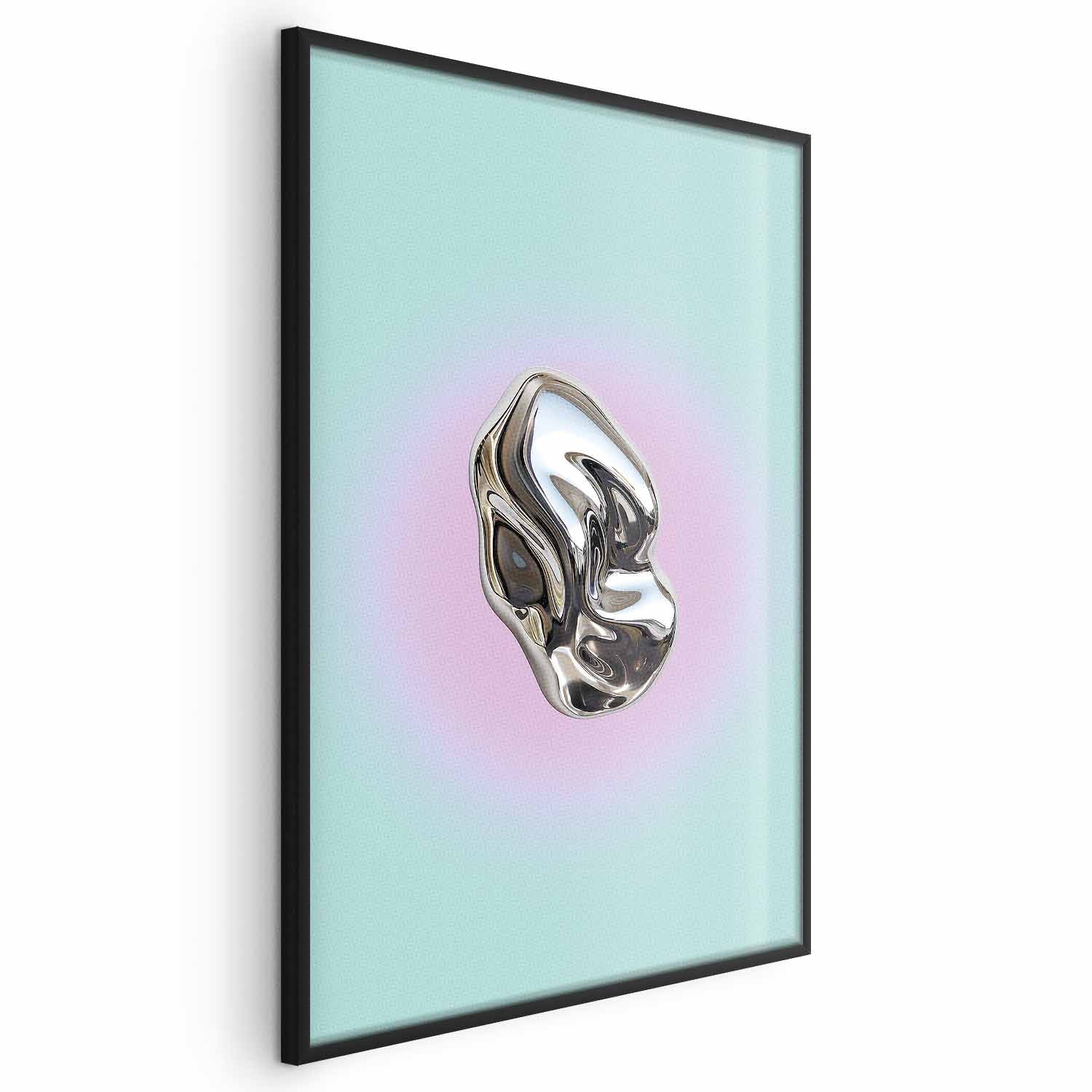 Metallic Abstract Sculpture Mint Poster