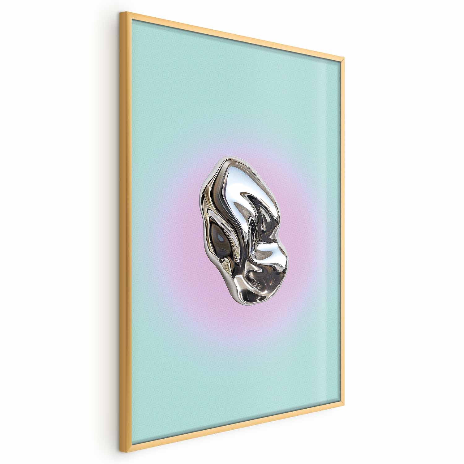 Metallic Abstract Sculpture Mint Poster