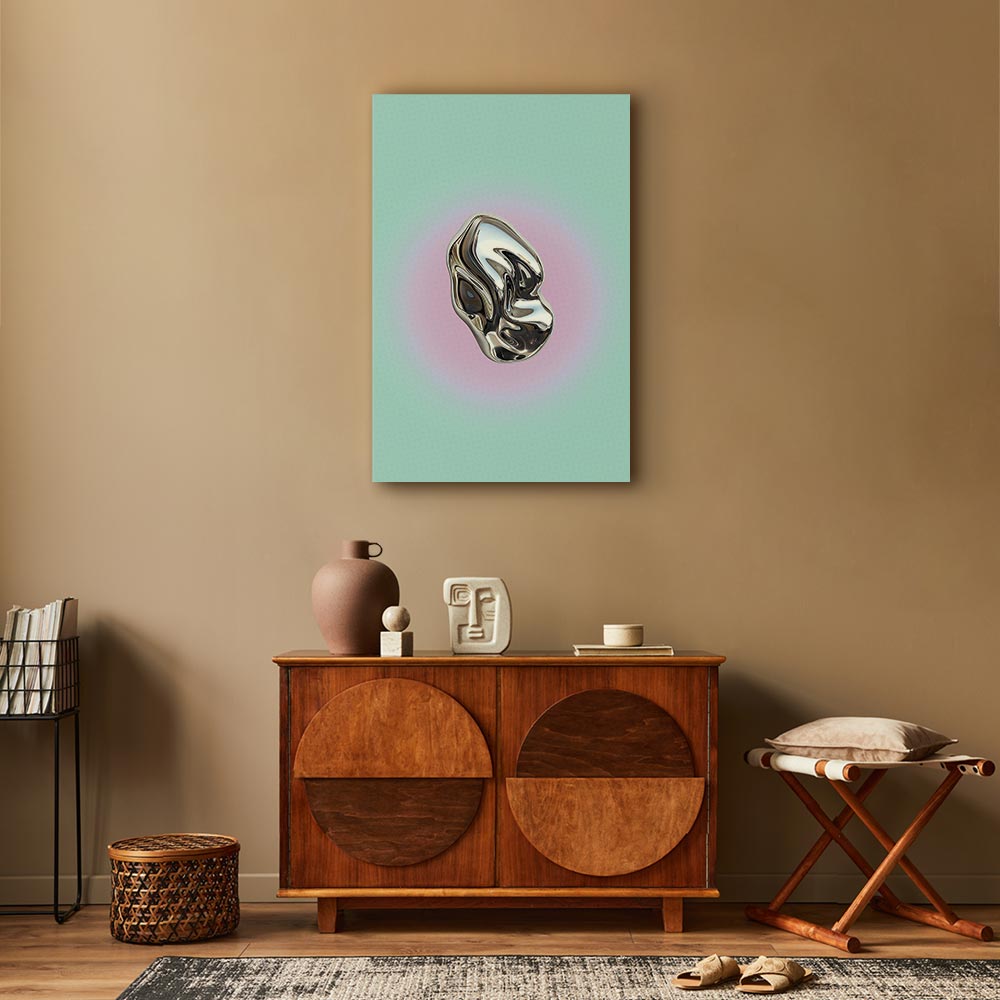 Canvas Print of Abstract Sculpture with Purple Halo