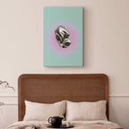 Metallic Abstract Sculpture Mint and Purple Canvas Print