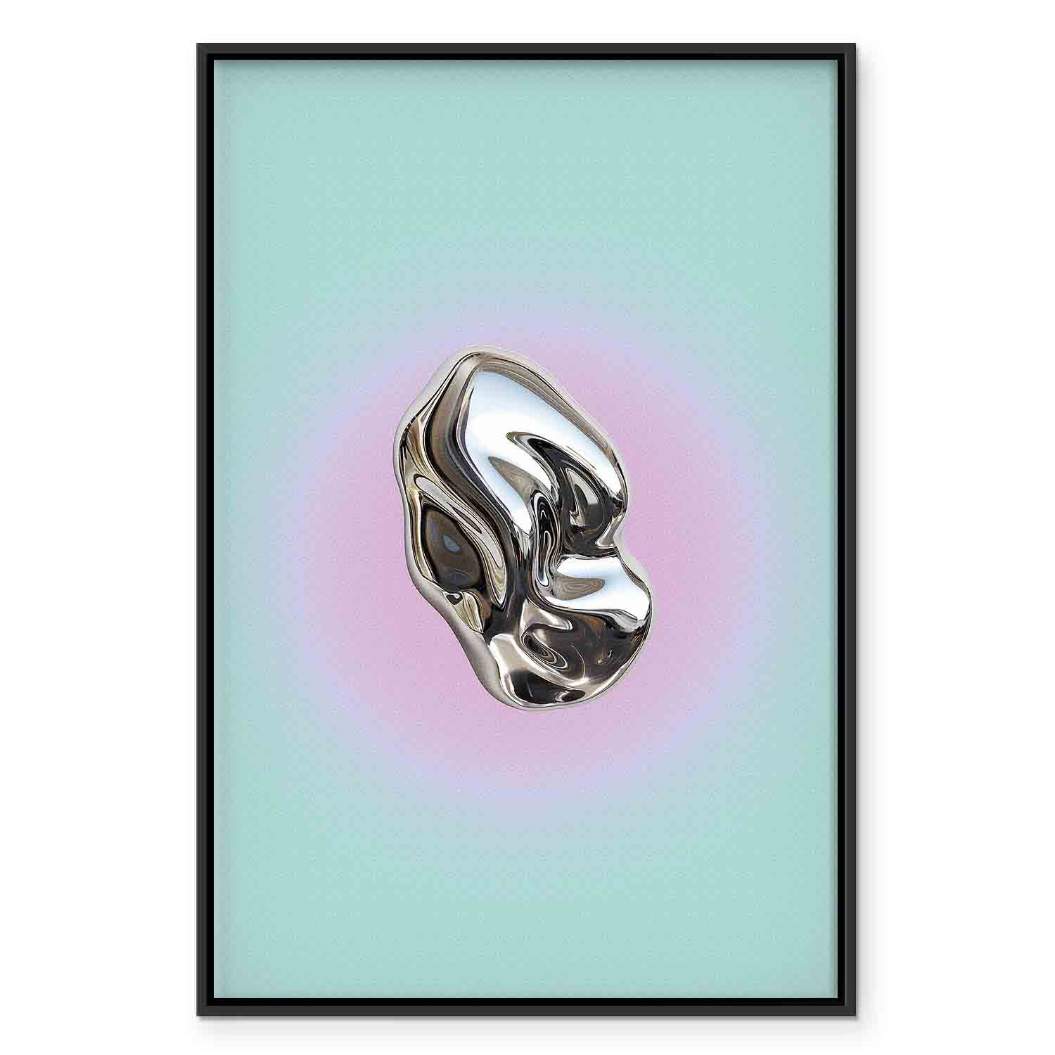 Metallic Abstract Sculpture Mint and Purple Canvas Print